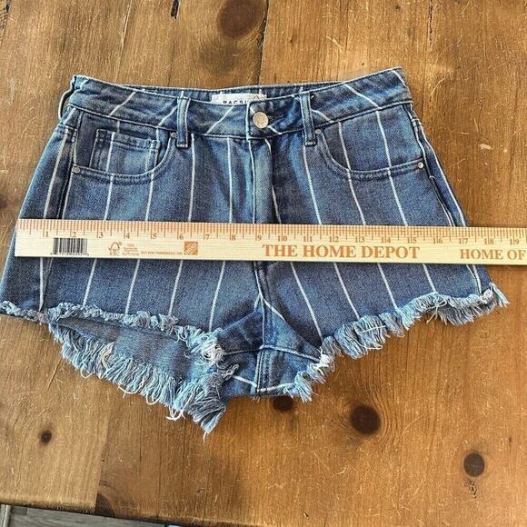 Pacsun Denim Women's Striped Festival Shorts Mini Sz. 26, 90's Cutoff #A1159 - Picture 4 of 10